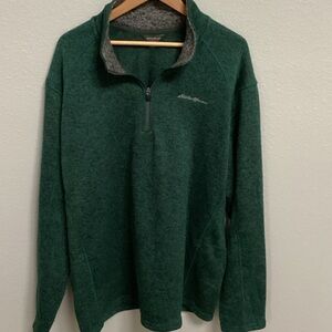 Eddie Bauer Men's Forest Green Zip-Up Sweater